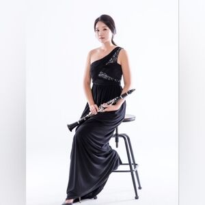 MAX + CLEO full length off shoulder gown